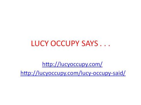 lucy occupy says