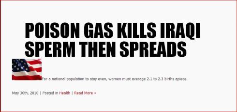 49 POISON Gas kills Iraqi sperm then spreads